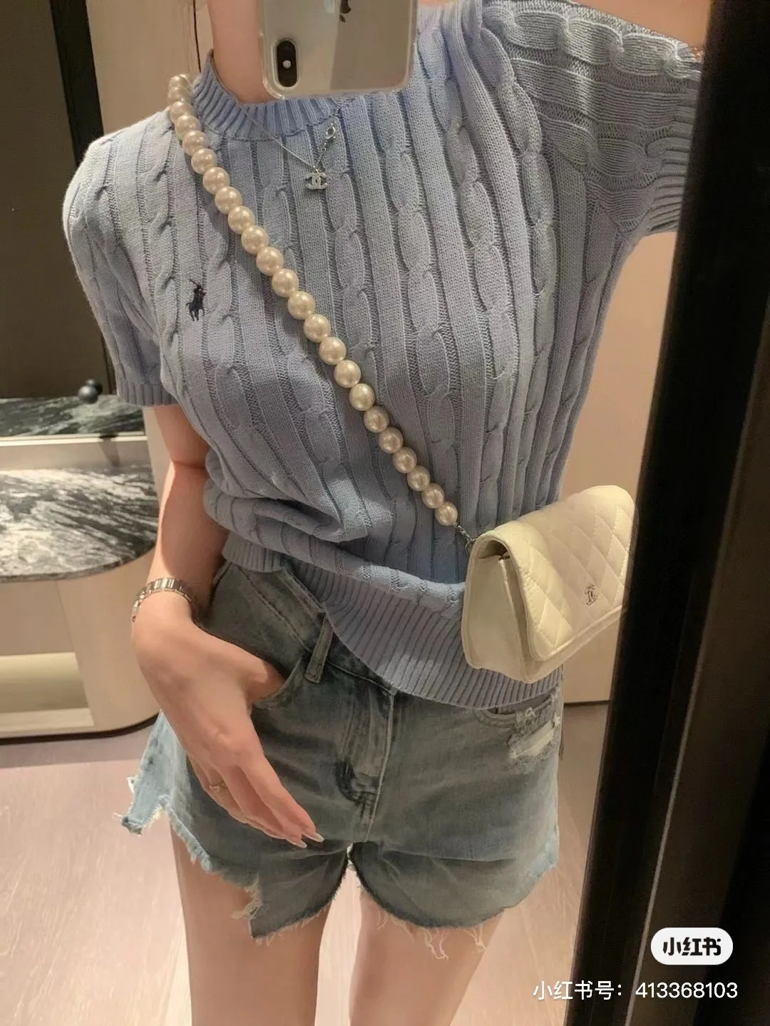 🅿️138 L15 #Ralph Lauren•New round neck embroidered short-sleeved bottoming knitted sweater ✅✅✅Ready stock Focus on quality Feel free to compare Size: S M L